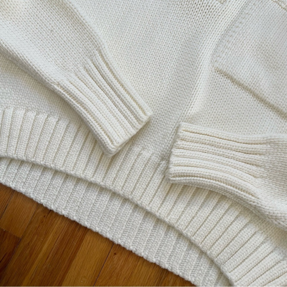 Zara Knit Polo Sweater Size Small White / Ivory - Picture 6 of 8